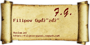 Filipov Győző névjegykártya
